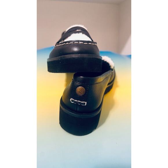 Sperry Top-Spider Chunky Penny Womens Loafers Black Flat Casual Shoes Slip On - Picture 13 of 16